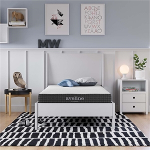 Modway Aveline 6&quot Modern Style Memory Foam Twin Mattress in White