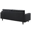 Modway Empress Modern Bonded Leather Button Tufted Sofa in Black