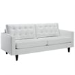 Modway Empress Modern Bonded Leather Button Tufted Sofa in White