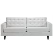 Modway Empress Modern Bonded Leather Button Tufted Sofa in White