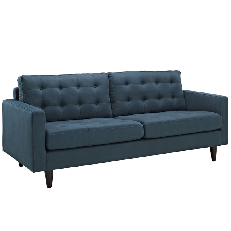 Modway Empress Modern Upholstered Fabric Tufted Sofa in Azure Blue