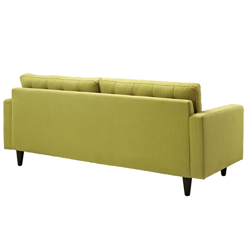Modway Empress Modern Upholstered Fabric Sofa in Wheatgrass Green
