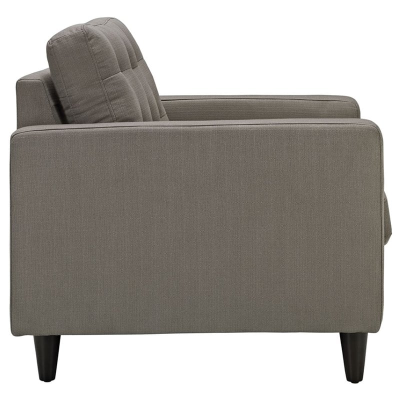 Modway Empress Modern Upholstered Fabric Armchair in Granite Gray