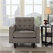 Modway Empress Modern Upholstered Fabric Armchair in Granite Gray