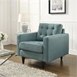 Modway Empress Modern Upholstered Fabric Armchair in Laguna Blue