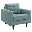 Modway Empress Modern Upholstered Fabric Armchair in Laguna Blue