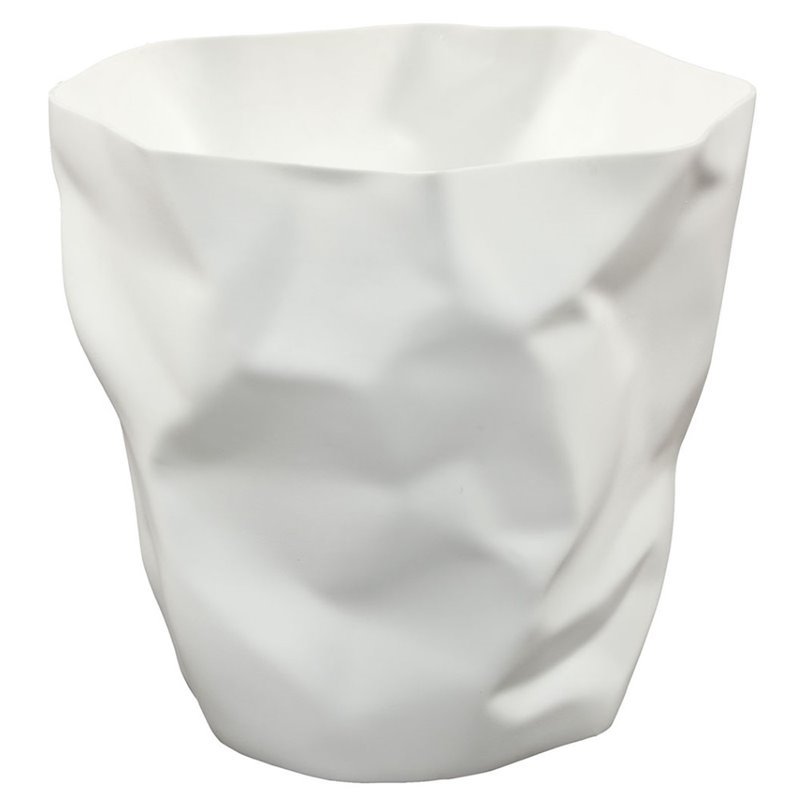 Modway Lava Modern Durable Plastic Trash Bin in White Finish