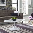 Modway Lippa Modern Oval-Shaped Wood & Metal Coffee Table in White