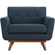 Modway Engage Modern Upholstered Fabric Armchair in Azure Blue