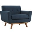 Modway Engage Modern Upholstered Fabric Armchair in Azure Blue