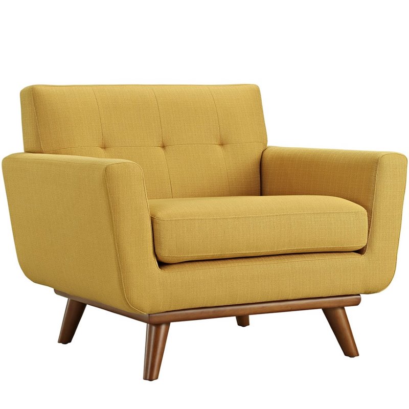 Modway Engage Tufted Upholstered Accent Chair in Citrus | Cymax Business