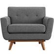 Modway Engage Modern Upholstered Fabric Tufted Armchair in Gray