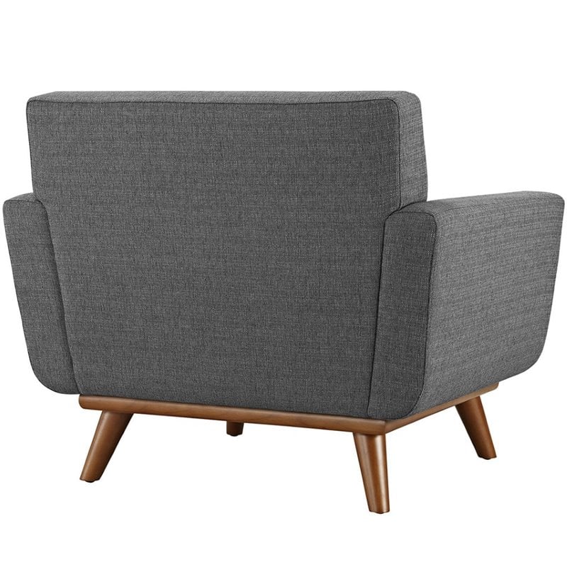 Modway Engage Modern Upholstered Fabric Tufted Armchair in Gray