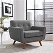 Modway Engage Modern Upholstered Fabric Tufted Armchair in Gray