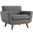 Modway Engage Modern Upholstered Fabric Tufted Armchair in Gray