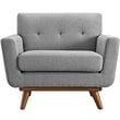 Modway Engage Upholstered Fabric Armchair in Expectation Gray