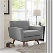 Modway Engage Upholstered Fabric Armchair in Expectation Gray