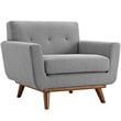 Modway Engage Upholstered Fabric Armchair in Expectation Gray