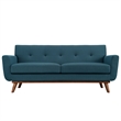Modway Engage Modern Upholstered Fabric Loveseat in Azure Blue
