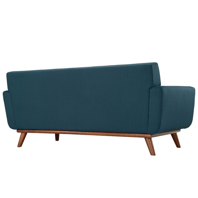 Modway Engage Modern Upholstered Fabric Loveseat in Azure Blue