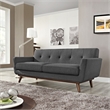 Modway Engage Modern Upholstered Fabric Tufted Loveseat in Gray