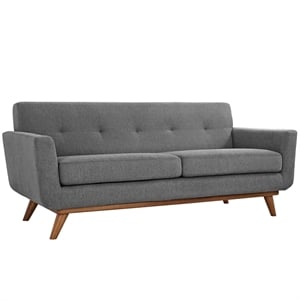 Modway Engage Upholstered Fabric Loveseat in Expectation Gray
