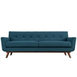 Modway Engage Modern Upholstered Fabric Tufted Sofa in Azure Blue