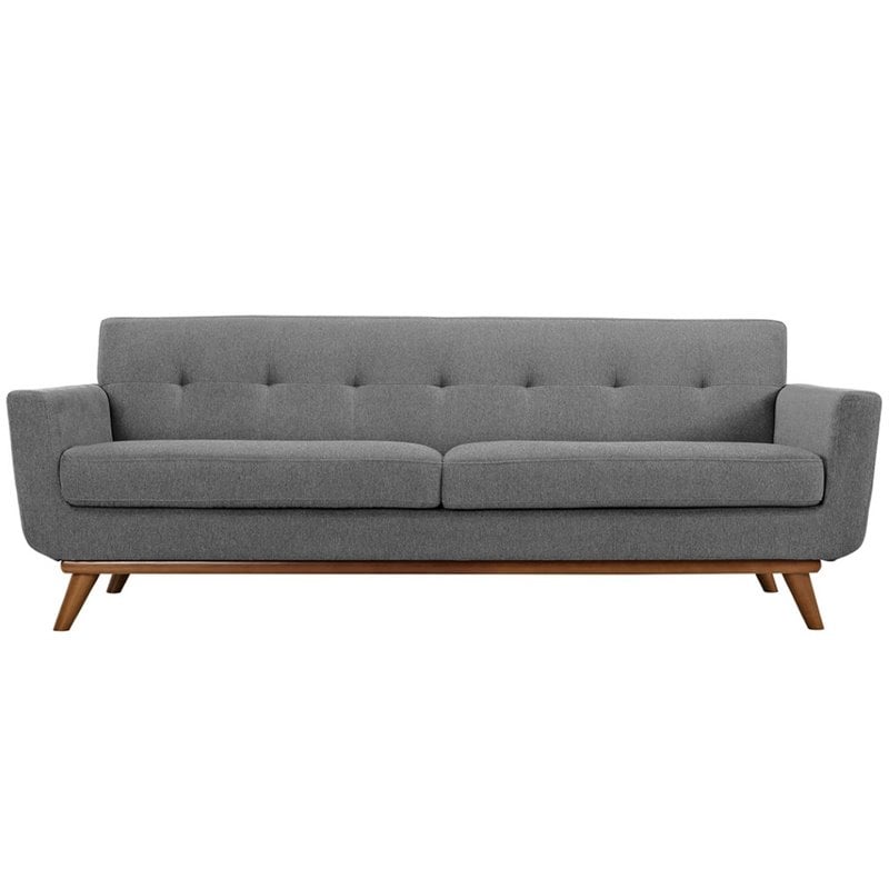 Modway Engage Modern Upholstered Fabric Sofa in Expectation Gray