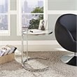 Modway Eileen Gray Modern Glass & Steel End Table in Chrome/Clear