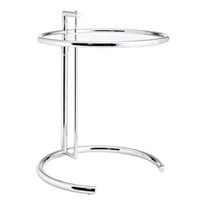 modway eileen gray modern glass & steel end table in chrome/clear