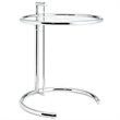 Modway Eileen Gray Modern Glass & Steel End Table in Chrome/Clear
