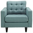 Modway Empress Upholstered Fabric Armchair in Laguna Blue (Set of 2)