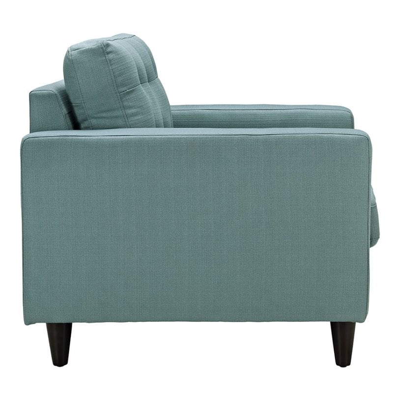 Modway Empress Upholstered Fabric Armchair in Laguna Blue (Set of 2)