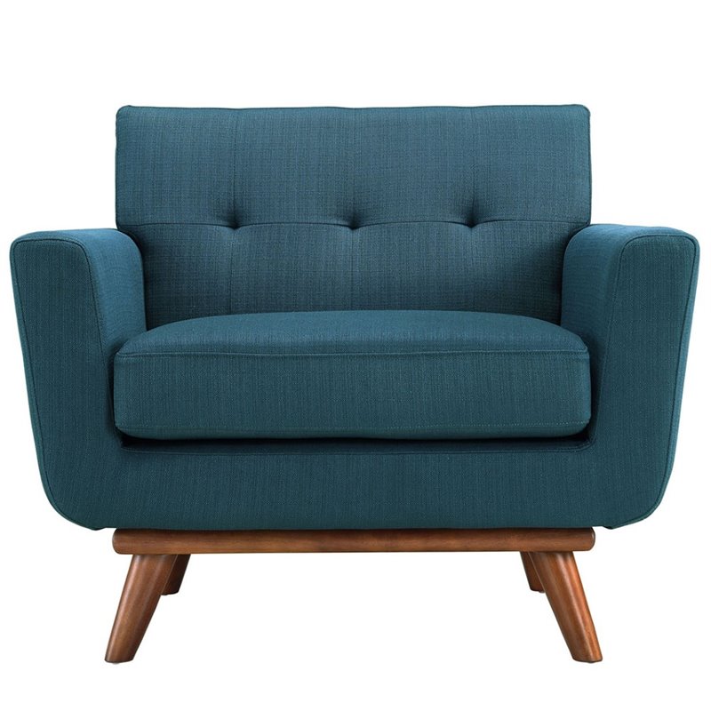 Modway Engage Modern Fabric Armchair in Azure Blue (Set of 2)