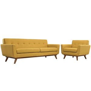 Modway Engage Sofa Set in Citrus