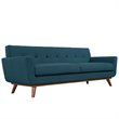 Modway Engage Modern Fabric 3-Piece Sofa Set with Armchairs in Azure Blue