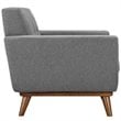 Modway Engage Modern Fabric 3-Piece Sofa Set with Armchairs in Expectation Gray