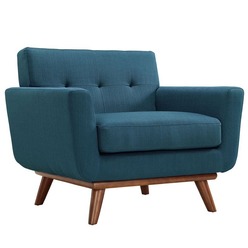Modway Engage Modern Fabric 2-Piece Set with Loveseat & Armchair in Azure Blue