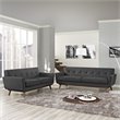 Modway Engage Modern Fabric 2-Piece Sofa Set with Loveseat in Gray