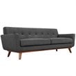Modway Engage Modern Fabric 2-Piece Sofa Set with Loveseat in Gray
