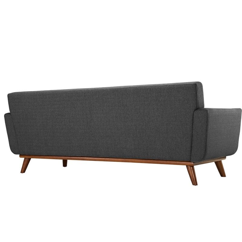 Modway Engage Modern Fabric 2-Piece Sofa Set with Loveseat in Gray