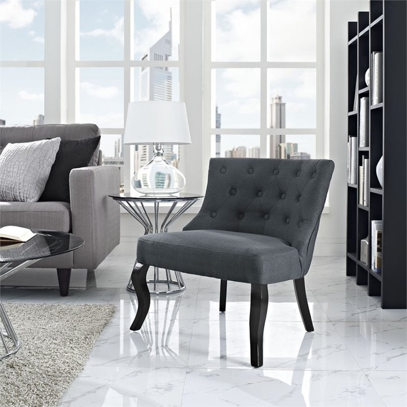 Royal Upholstered Fabric Armchair in Gray