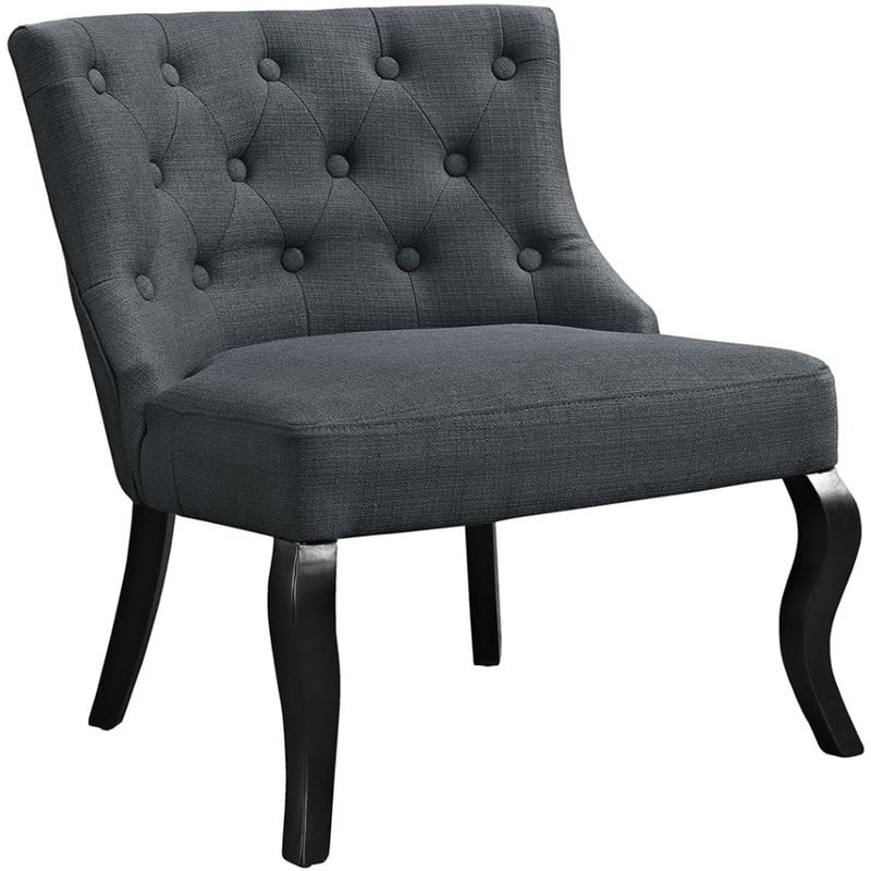 Royal Upholstered Fabric Armchair in Gray