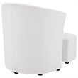 Modway Divulge Modern Faux Leather Armchair and Ottoman in White