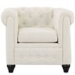 Earl Upholstered Fabric Armchair in Beige