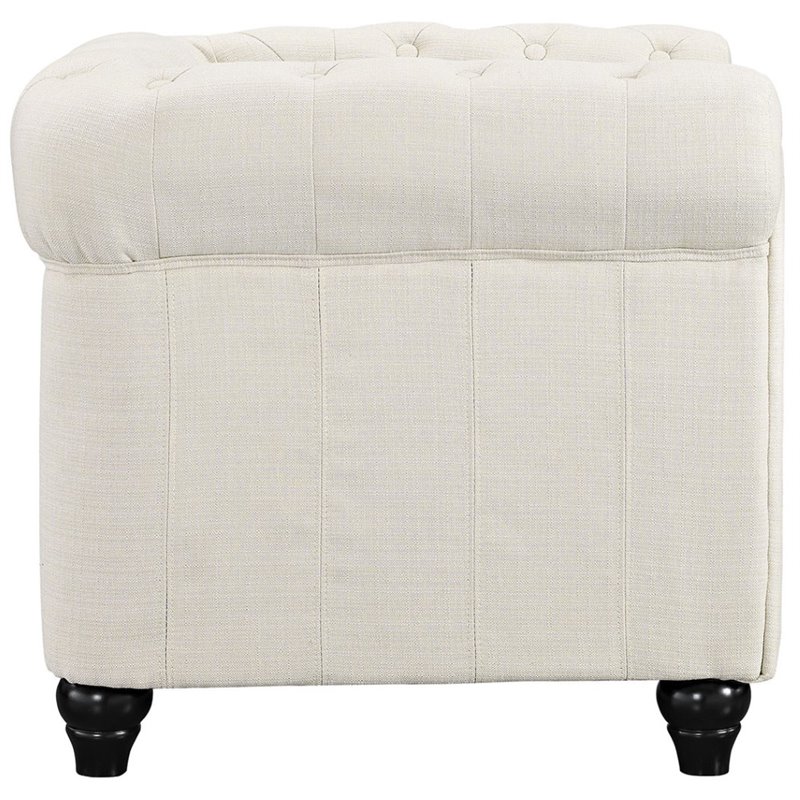 Earl Upholstered Fabric Armchair in Beige
