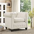 Earl Upholstered Fabric Armchair in Beige