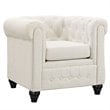 Earl Upholstered Fabric Armchair in Beige