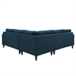 Modway Empress Upholstered Fabric Corner Sectional Sofa in Azure Blue