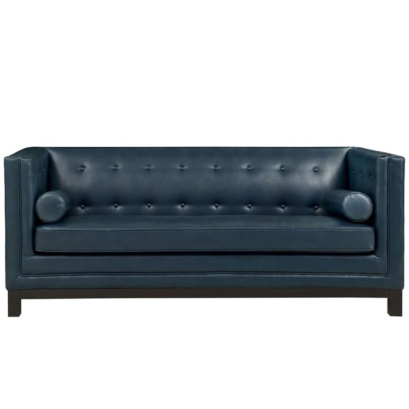 Modway Imperial Leather Tufted Sofa In Blue Eei 1421 Blu Modway Imperial Leather Tufted Sofa In Blue